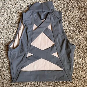 Balera Crop Top Girls Tank for Dance Sleeveless Mock Neck Midi Sports Bra